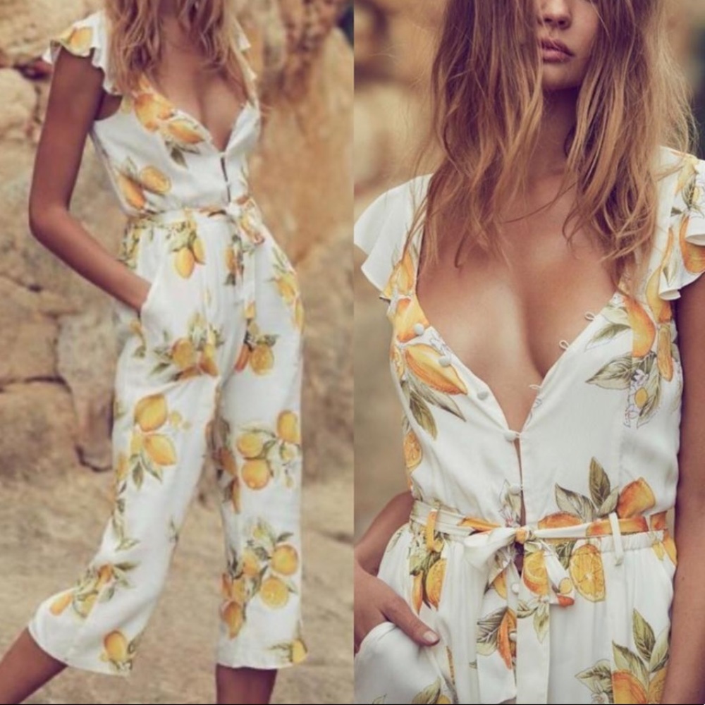 FOR LOVE AND LEMONS - Limonada Jumpsuit - MED